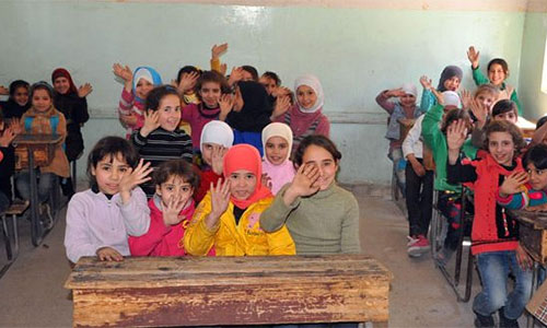 niños de Ghouta Oriental reanudan sus estudios